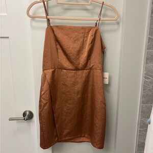 Superdown Strapless Copper Dress